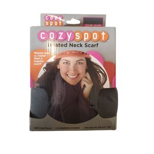 Sunbeam Heated Scarf Fleece Heated Neck Scarf Gray One Size NEW